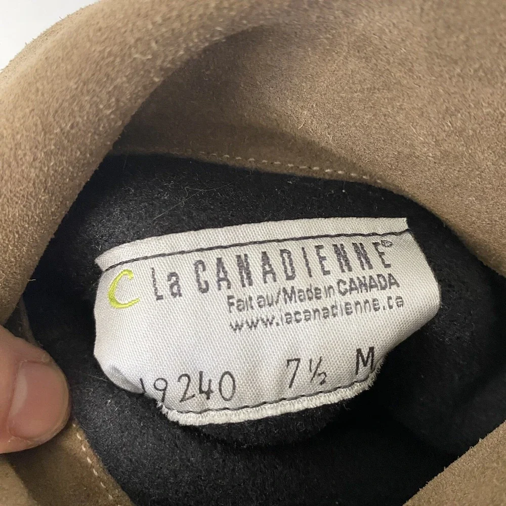 La Canadienne Womens 19240‎ Tall Suede Boots Taupe Brown Canada Size 7.5 M